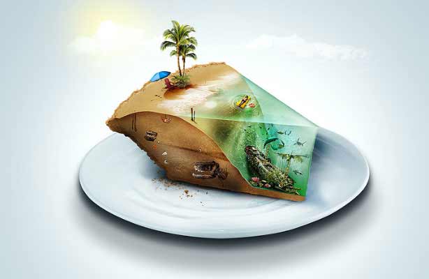 Slice of beach on a plate.