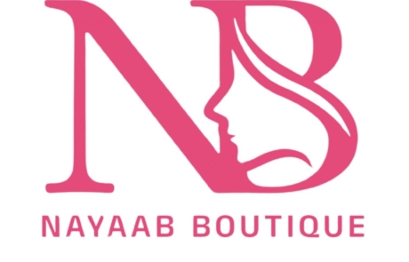 Nayaab Boutique logo with face silhouette.