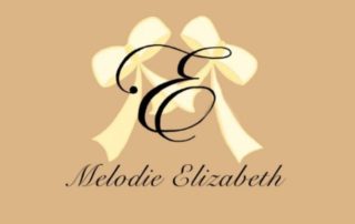 Melodie Elizabeth monogram with cream bow