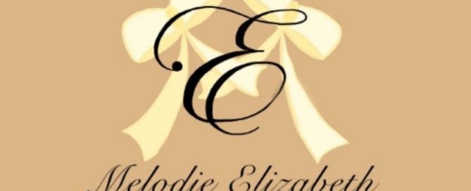 Melodie Elizabeth monogram with cream bow