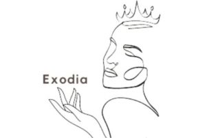 Minimal line art crowned woman logo